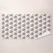 aquarelle léopard jungle chat peint vert animal (Serviette de bain)