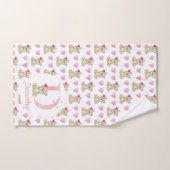 Aquarelle lettre D avec ours en peluche pour bébé  (Serviette à main)