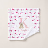 Aquarelle lettre K avec ours en peluche pour bébé  (Gant de toilette)