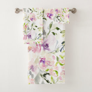 Aquarelle libre expressive ressort floral