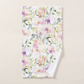 Aquarelle libre expressive ressort floral (Serviette à main)