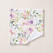Aquarelle libre expressive ressort floral (Gant de toilette)
