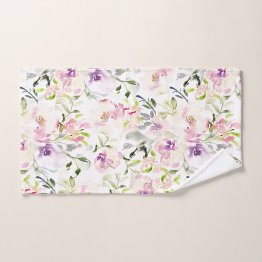 Aquarelle libre expressive ressort floral (Serviette à main)