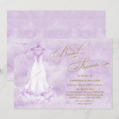 Aquarelle Lilac Mariage Gown Invitation Fête des m (Devant / Derrière)
