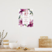 Aquarelle Lilies Affiche de bienvenue du 40e anniv (Cuisine)