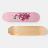 Aquarelle Lillies Pink Skateboard (Horz)
