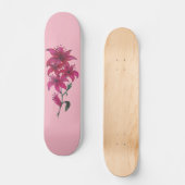 Aquarelle Lillies Pink Skateboard (Recto)