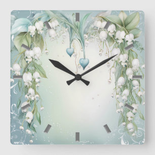Aquarelle Lily de la Vallée Mur Horloge