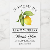 Aquarelle Limoncello Lemon Mini Étiquettes bouteil (Étiquettes simples)