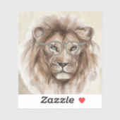 Aquarelle Lion avec lunettes Contour Sticker (Feuille)
