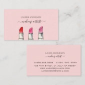 Aquarelle Lipstick Carte de visite artiste maquill (Devant / Derrière)