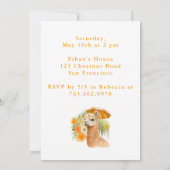 Aquarelle Llama Alpaca - Carte d'invitation d'anni (Dos)