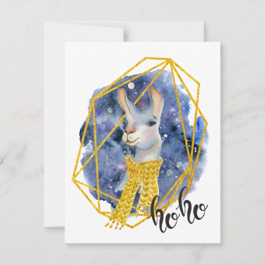 Aquarelle Llama de Noël - Carte de Noël (Devant)