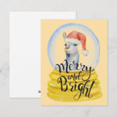 Aquarelle Llama de Noël - Carte de Noël (Devant / Derrière)