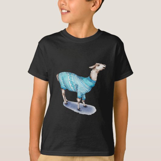 Aquarelle Llama en bleu Sweat (Devant)