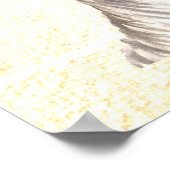 Aquarelle Llama soufflant bulle Poster texturé (Coin)