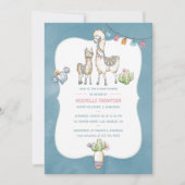 Aquarelle Llama thème Baby shower Invitation (Devant)