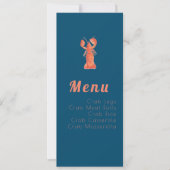Aquarelle Lobster Crawfish Menu nautique (Devant)