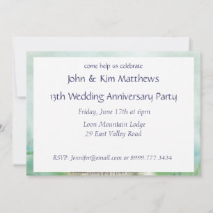 Aquarelle Loon Bird Anniversaire Invitation de la