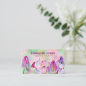 Aquarelle Lotus Flowers Carte de visite (Debout devant)