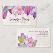 Aquarelle Lotus Flowers Carte de visite (Devant / Derrière)