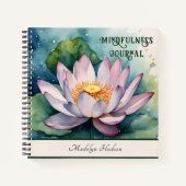 Aquarelle Lotus rose Fleur Mindfult Journal (Devant)