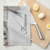 Aquarelle Louvre Paris France Serviette de cuisine (Quart Plié)