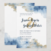 Aquarelle Lux Faire-part de mariage 5 po x 7 po (Devant / Derrière)