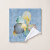 Aquarelle Lys de Pâques et Motifs géométriques (Gant de toilette)