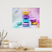 Aquarelle Macaron Macaron Boulangerie Poster de gâ (Cuisine)