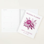 Aquarelle Magenta Peony-Mariage-Planner (Devant avec enveloppe)