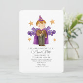 Aquarelle Magicien Assistant Boy Invitation d'anni (Debout devant)