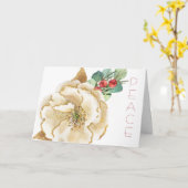Aquarelle Magnolia avec Berries Carte de Noël, (Fleur jaune)