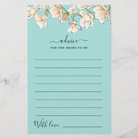 Aquarelle Magnolia Conseils pour la carte de marié (Devant)