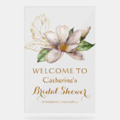 Aquarelle Magnolia Fête des mariées florale violet (Recto)