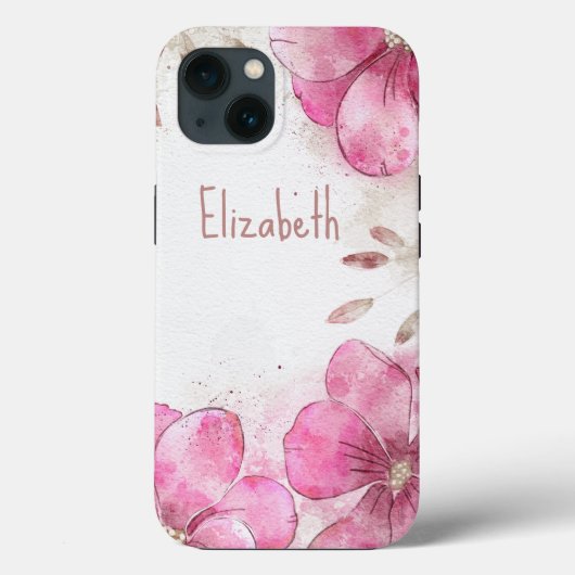 Aquarelle Magnolia fleurs coque iphone (Verso)