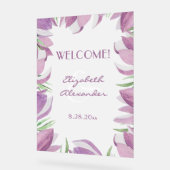 Aquarelle Magnolia Floral Mariage Bienvenue (Angle)