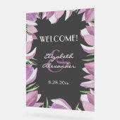 Aquarelle Magnolia Floral Mariage Bienvenue (Angle)