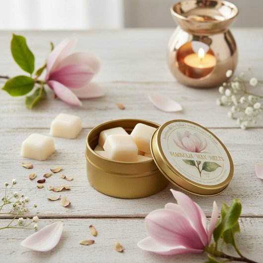 Aquarelle Magnolia Wax Melate Sticker Étiquette