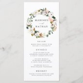 Aquarelle Magnolias | Carte de menu Mariage (Devant)