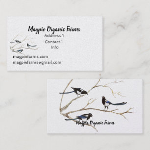 Aquarelle Magpie Carte de visite des fermes biolog