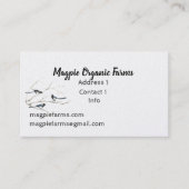 Aquarelle Magpie Carte de visite des fermes biolog (Devant)