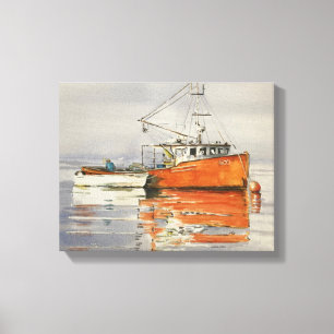 Aquarelle Maine Bateau de pêche Toile côtière I