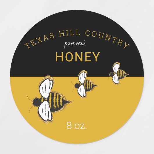 Aquarelle maison Abee Pure Miel cru Étiquettes (Design 2)