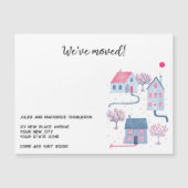 Aquarelle Maison Changement d'adresse Carte magnét (Devant)