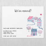 Aquarelle Maison Changement d'adresse Carte magnét<br><div class="desc">Doté d'une peinture originale de maisons,  ce faire-part est le moyen idéal de faire connaître à vos amis et à votre famille votre grand déménagement ! Modifiez le texte et les détails pour personnaliser. Art original de Nic Squirrell.</div>