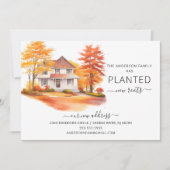 Aquarelle Maison d'automne Moving Faire-part (Devant)