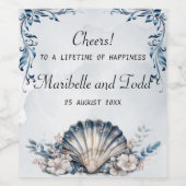 Aquarelle Majestic Mia Mariage Vin Étiquette (Étiquettes simples)