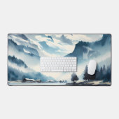 Aquarelle Majestueuse montagne enneigée (Clavier et souris)