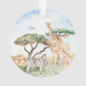 Aquarelle maman et bébé Animal africain Noël (dos)
